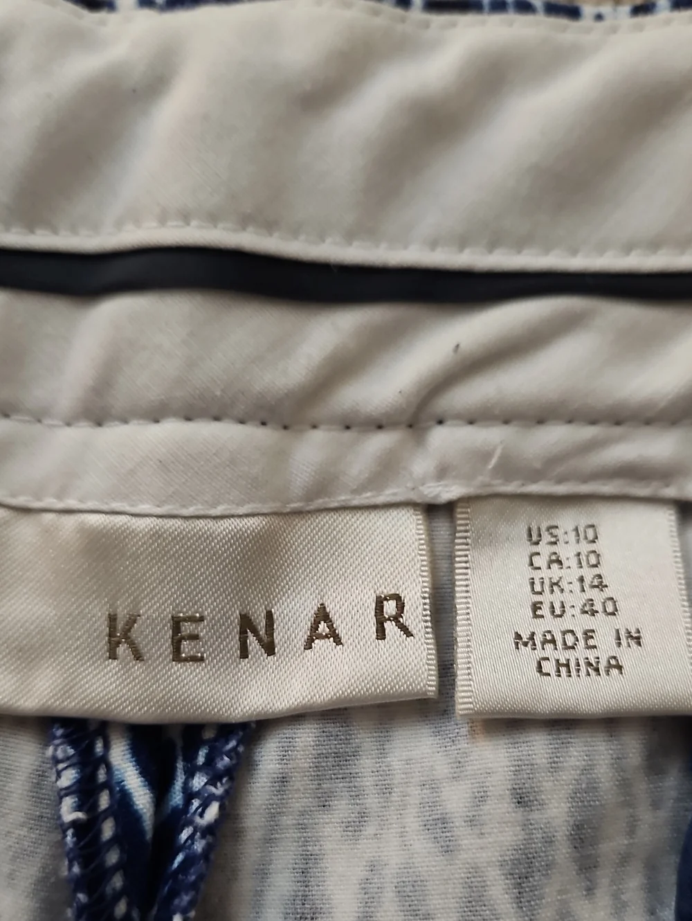 Kenar Navy & White Patterned Shorts